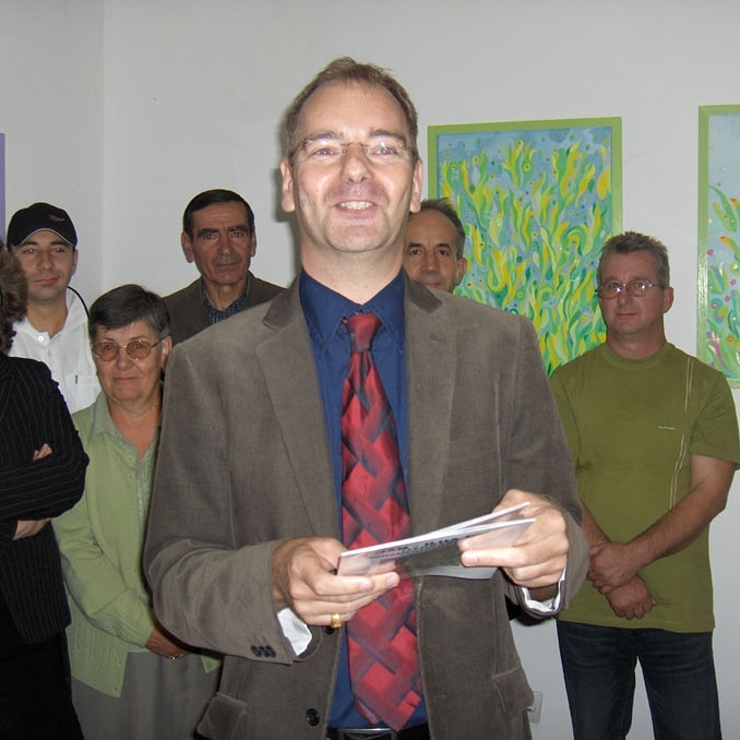 Bojan Schnabl, Bosanski Petrovac 10.2007 Bojan Schnabl at the opening of its exhibition "Ornamental Landscapes" in the Museum of Jovan Bijelić in Bosanski Petrovac (FBiH/BiH) 7.10.2007